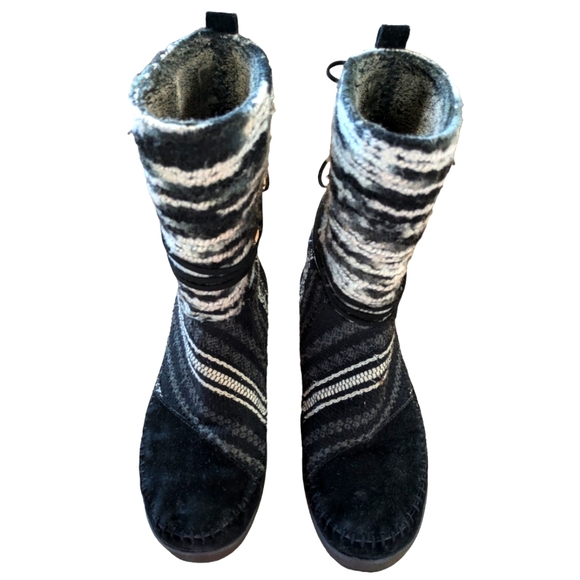 Toms Black Suede and Textile Nepal Boots Size 8.5 - Picture 10 of 13